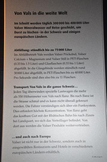 in Vals informierten wir uns noch übers Valserwasser....