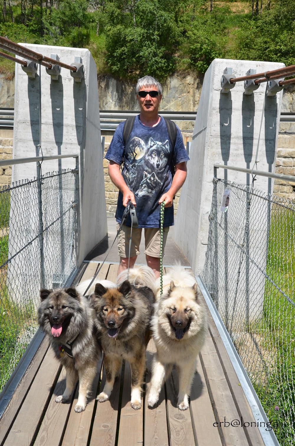 und Hängebrücke in den Ferien im Wallis